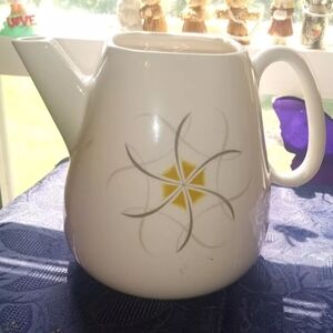Elegant Cream Teapot with Floral Design Tea Pot W/O Lid By Edwin Knowles